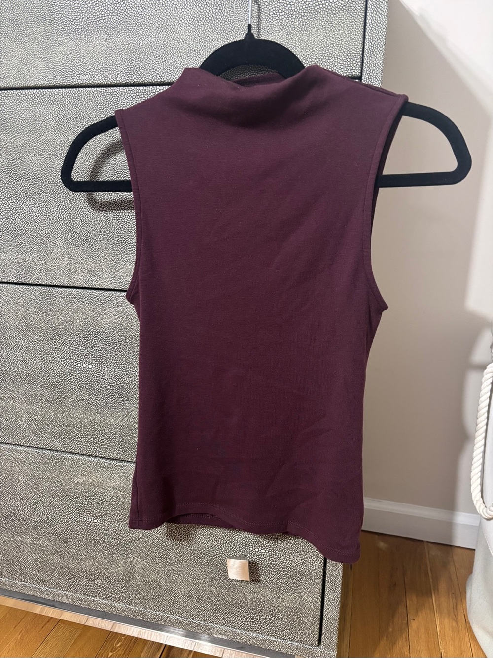 Zara Sleeveless Mock Neck Tank - Deep Plum